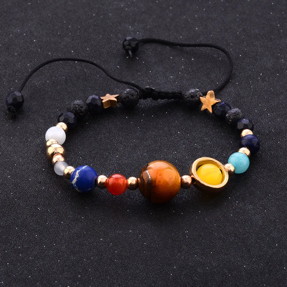 

Eight Planet Natural Stone Beaded Bracelet Bangle For Women Fashion Jewelry 2020 бѬасле бѬасле Cheap Unque Solar System Theme